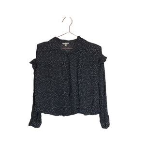 Gimmicks Cropped Ruffle Long Sleeve Blouse - Size Medium